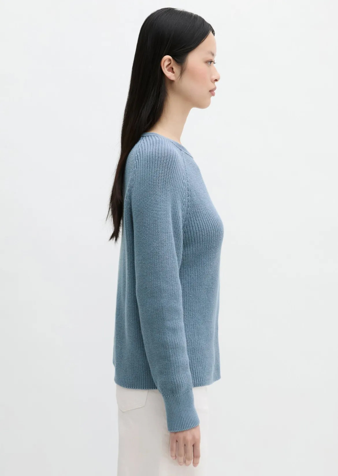 Rundhalspullover loose aus Heavy-Weight-Organic-Cotton