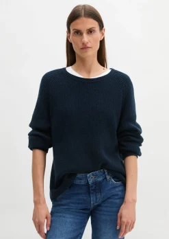 Rundhalspullover loose aus Heavy-Weight-Organic-Cotton