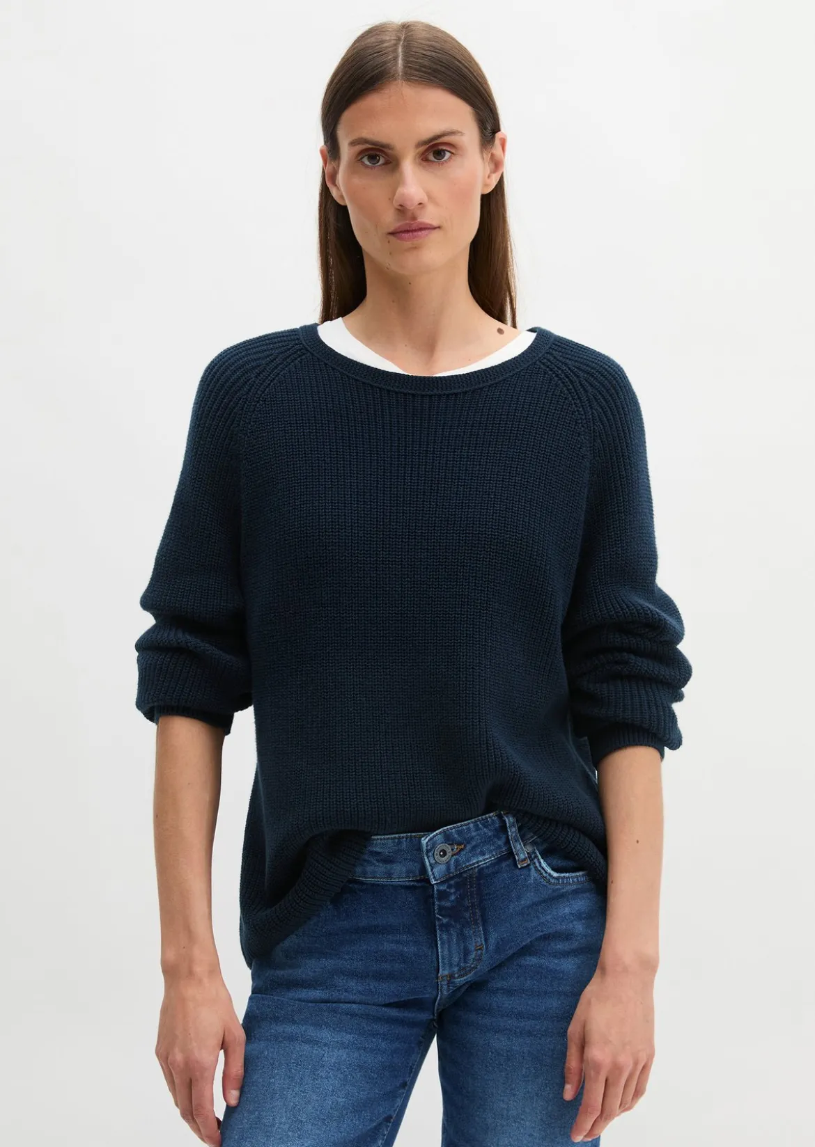 Rundhalspullover loose aus Heavy-Weight-Organic-Cotton