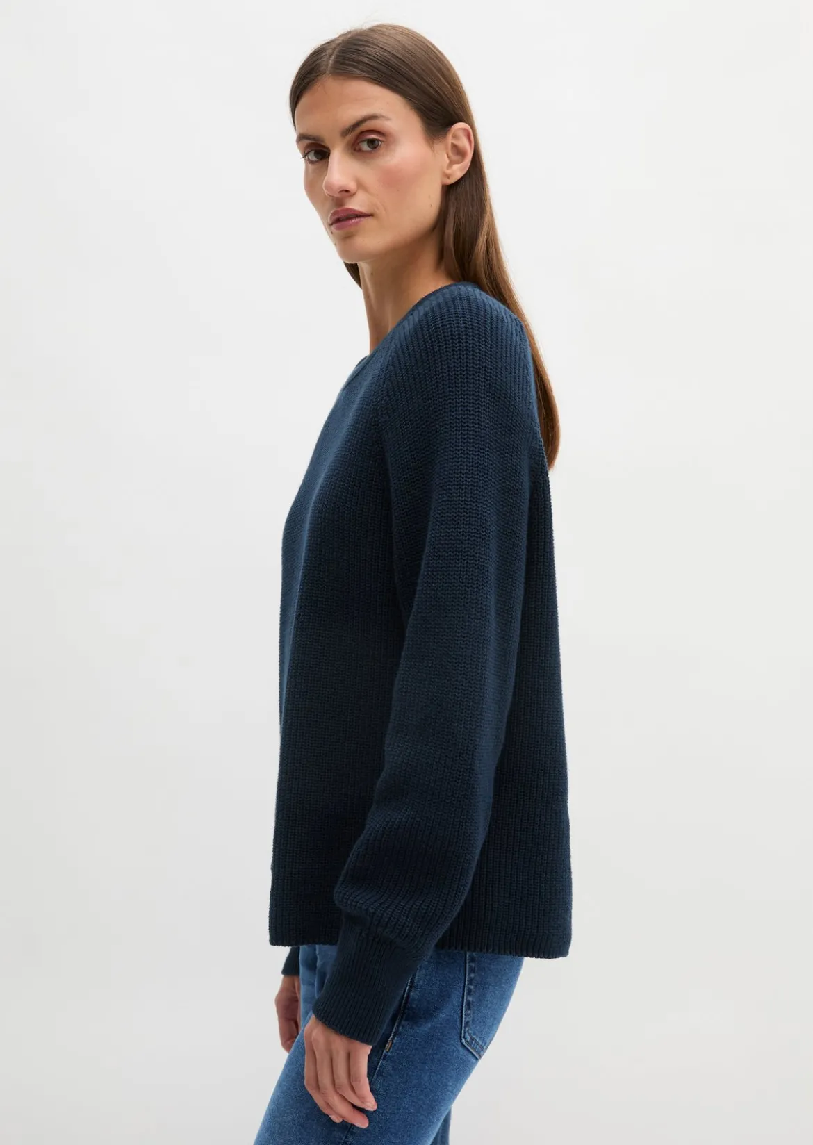 Rundhalspullover loose aus Heavy-Weight-Organic-Cotton
