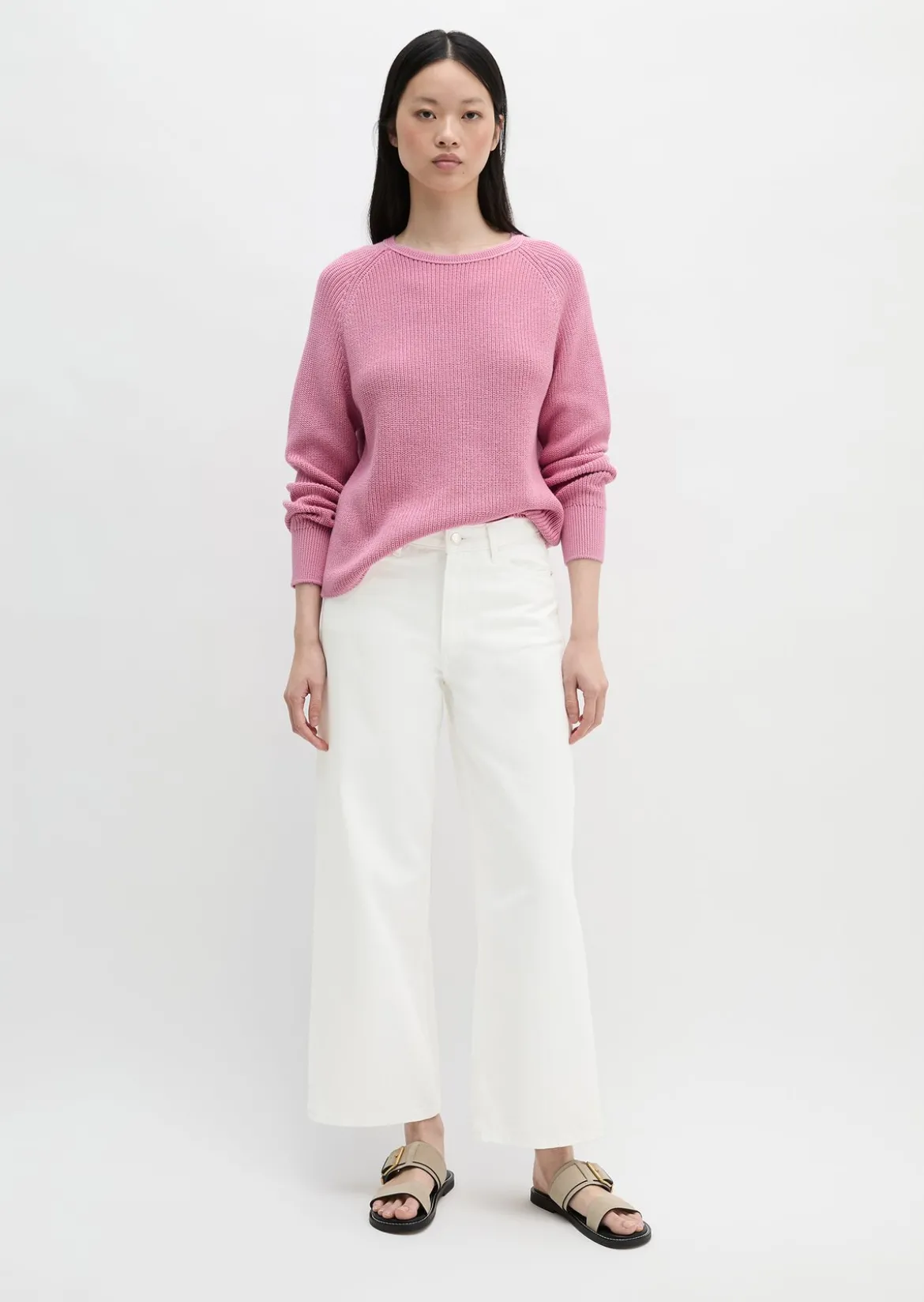 Rundhalspullover loose aus Heavy-Weight-Organic-Cotton