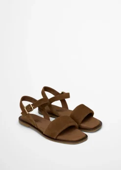 Sandale aus softem Veloursleder