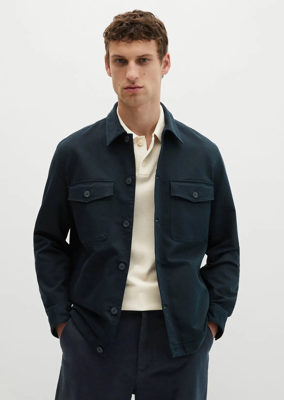 Sateen-Overshirt aus glatter Bio-Baumwoll-Qualität