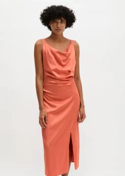 Satinkleid regular aus hochwertigem Sleeky-Viskose-Mix