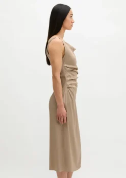 Satinkleid regular aus hochwertigem Sleeky-Viskose-Mix