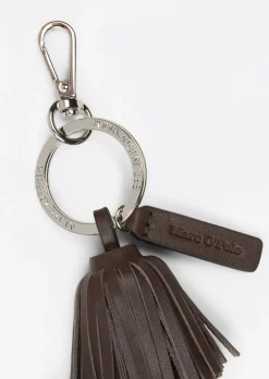 Schlüsselring mit Leder-Quaste und Logolabel