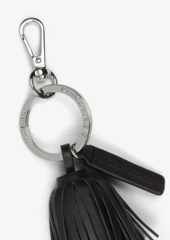 Schlüsselring mit Leder-Quaste und Logolabel