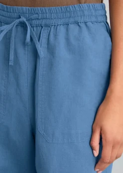Schlupfhose regular aus Leinen-Baumwolle-Mix