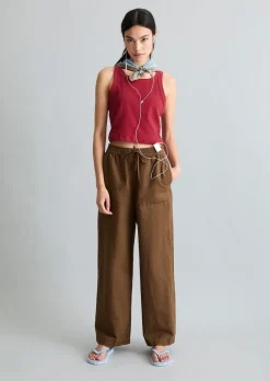 Schlupfhose regular aus Leinen-Baumwolle-Mix