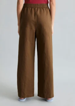 Schlupfhose regular aus Leinen-Baumwolle-Mix