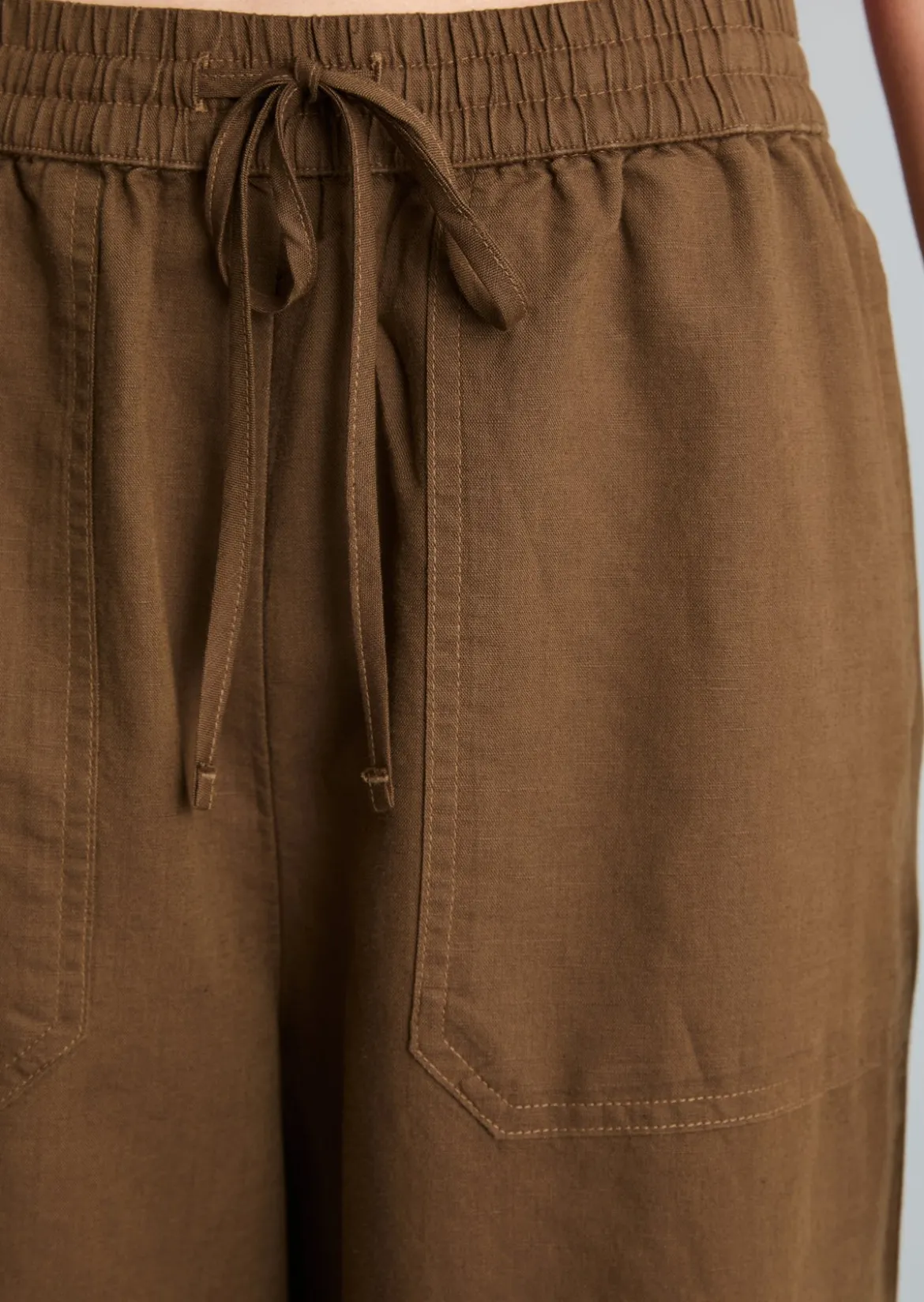 Schlupfhose regular aus Leinen-Baumwolle-Mix