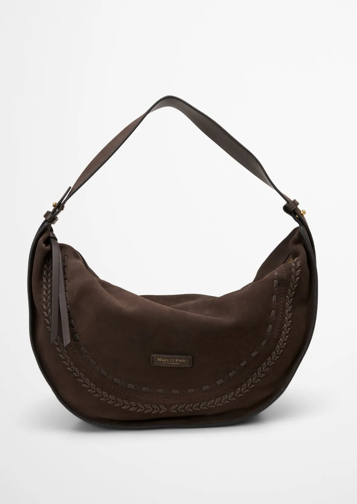 Schultertasche aus weichem Veloursleder