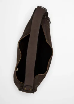 Schultertasche aus weichem Veloursleder