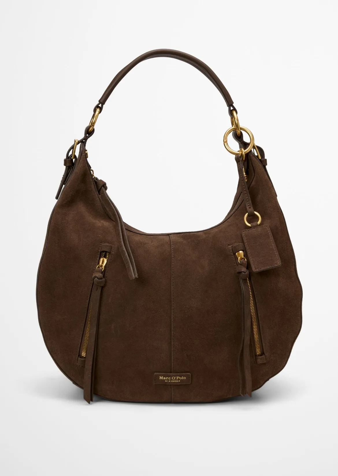 Schultertasche aus weichem Veloursleder