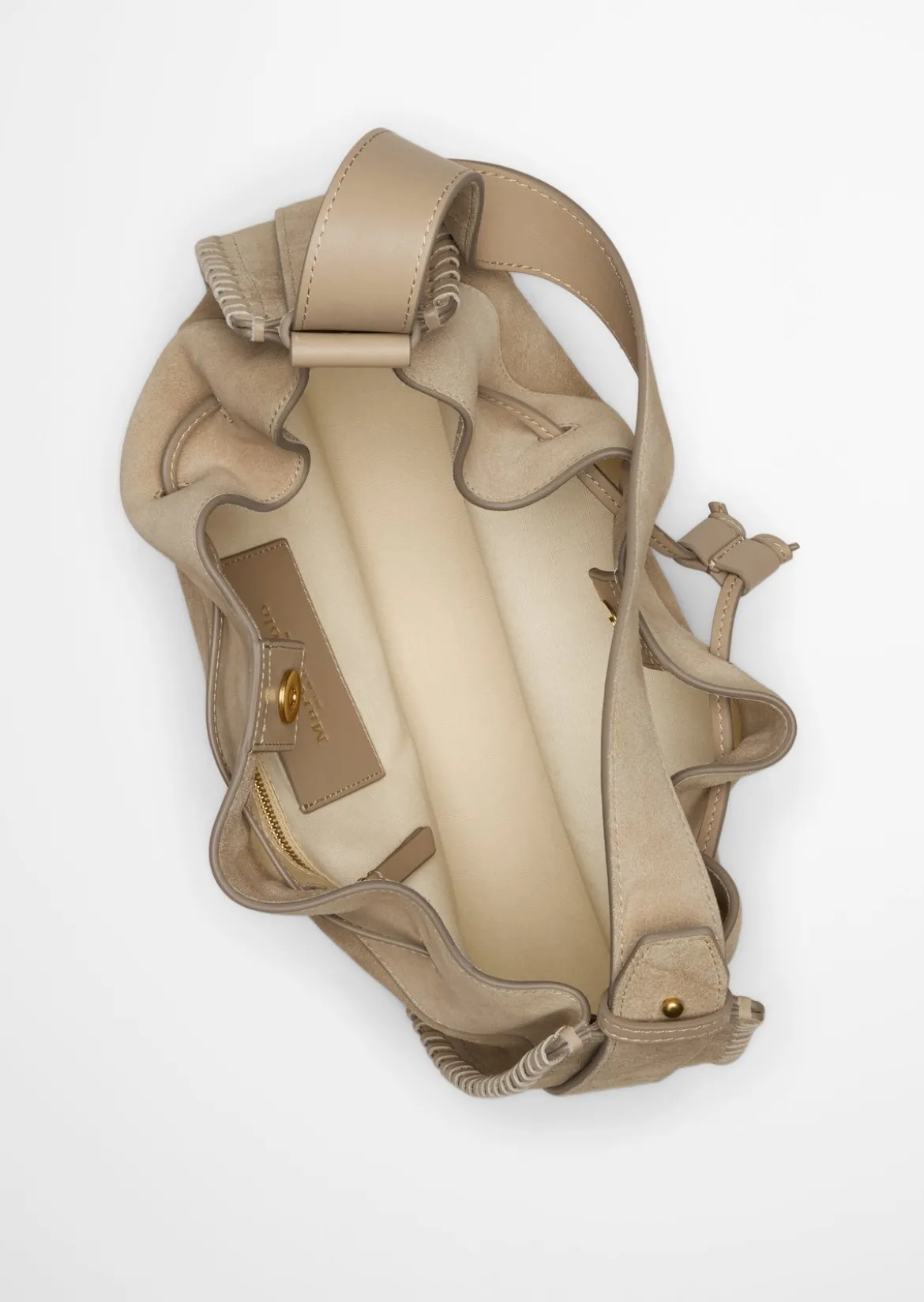 Schultertasche aus weichem Veloursleder
