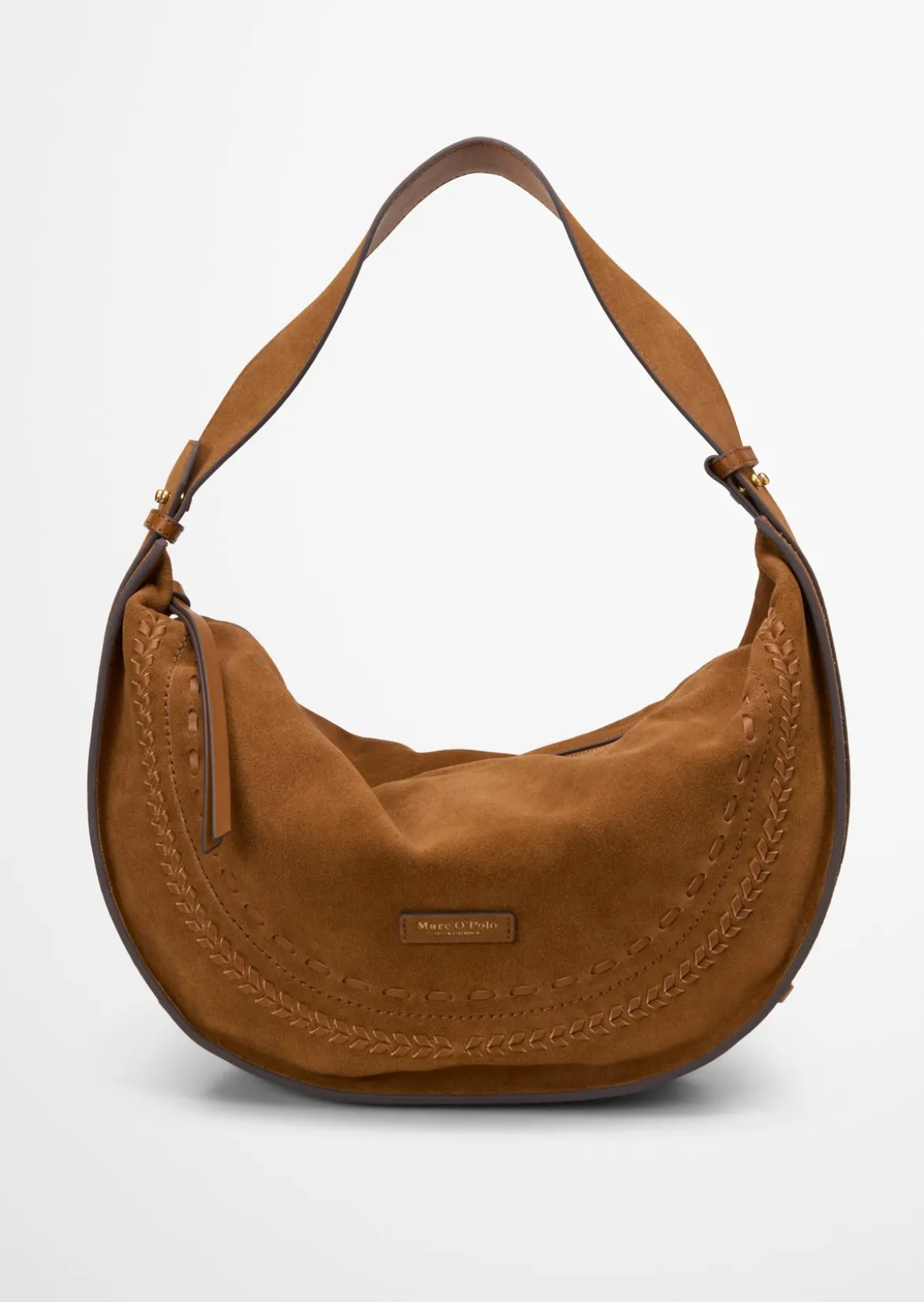 Schultertasche aus weichem Veloursleder
