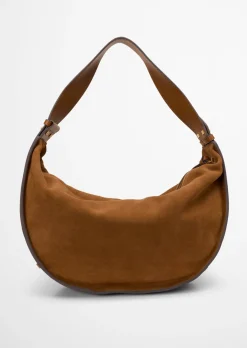 Schultertasche aus weichem Veloursleder