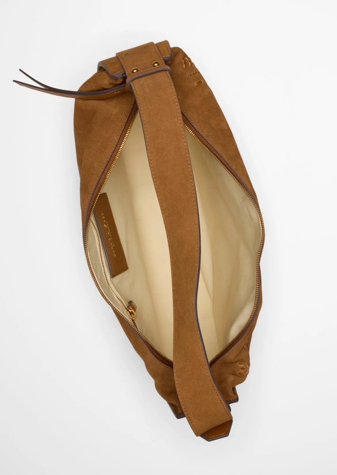 Schultertasche aus weichem Veloursleder