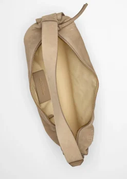 Schultertasche aus weichem Veloursleder