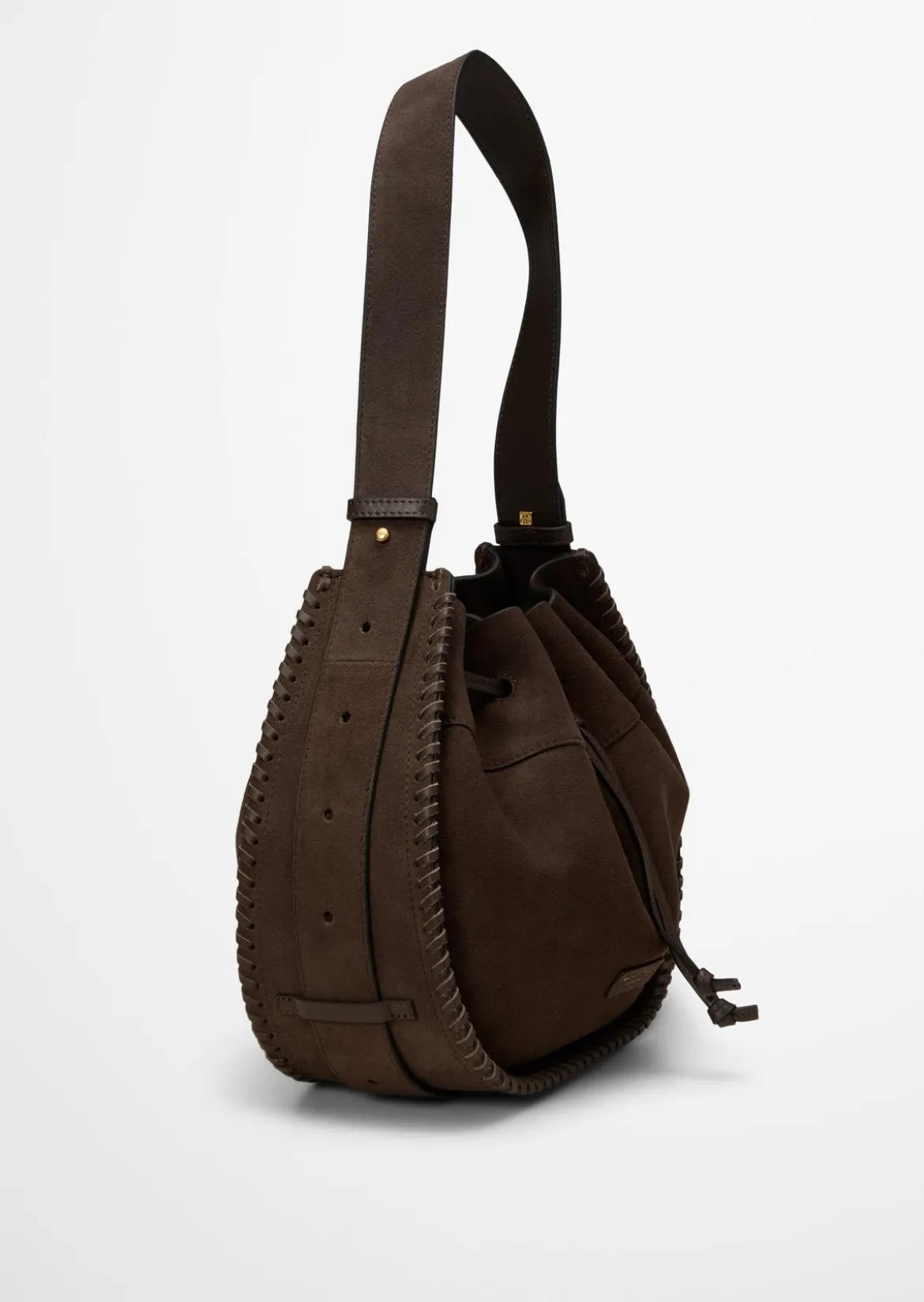 Schultertasche aus weichem Veloursleder