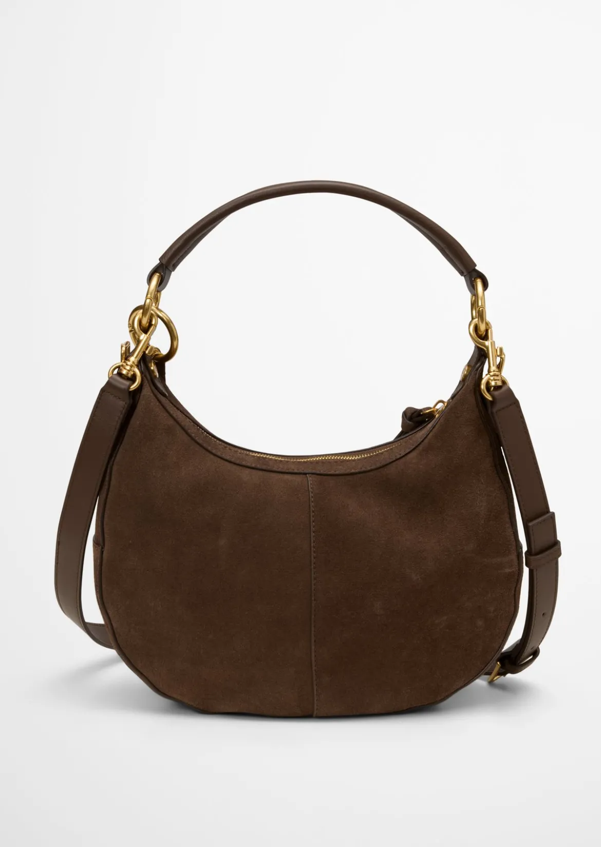 Schultertasche aus weichem Veloursleder