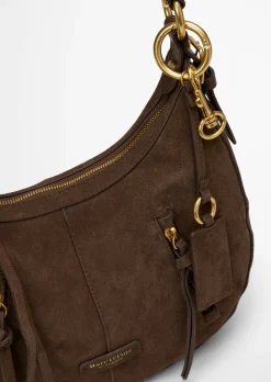 Schultertasche aus weichem Veloursleder