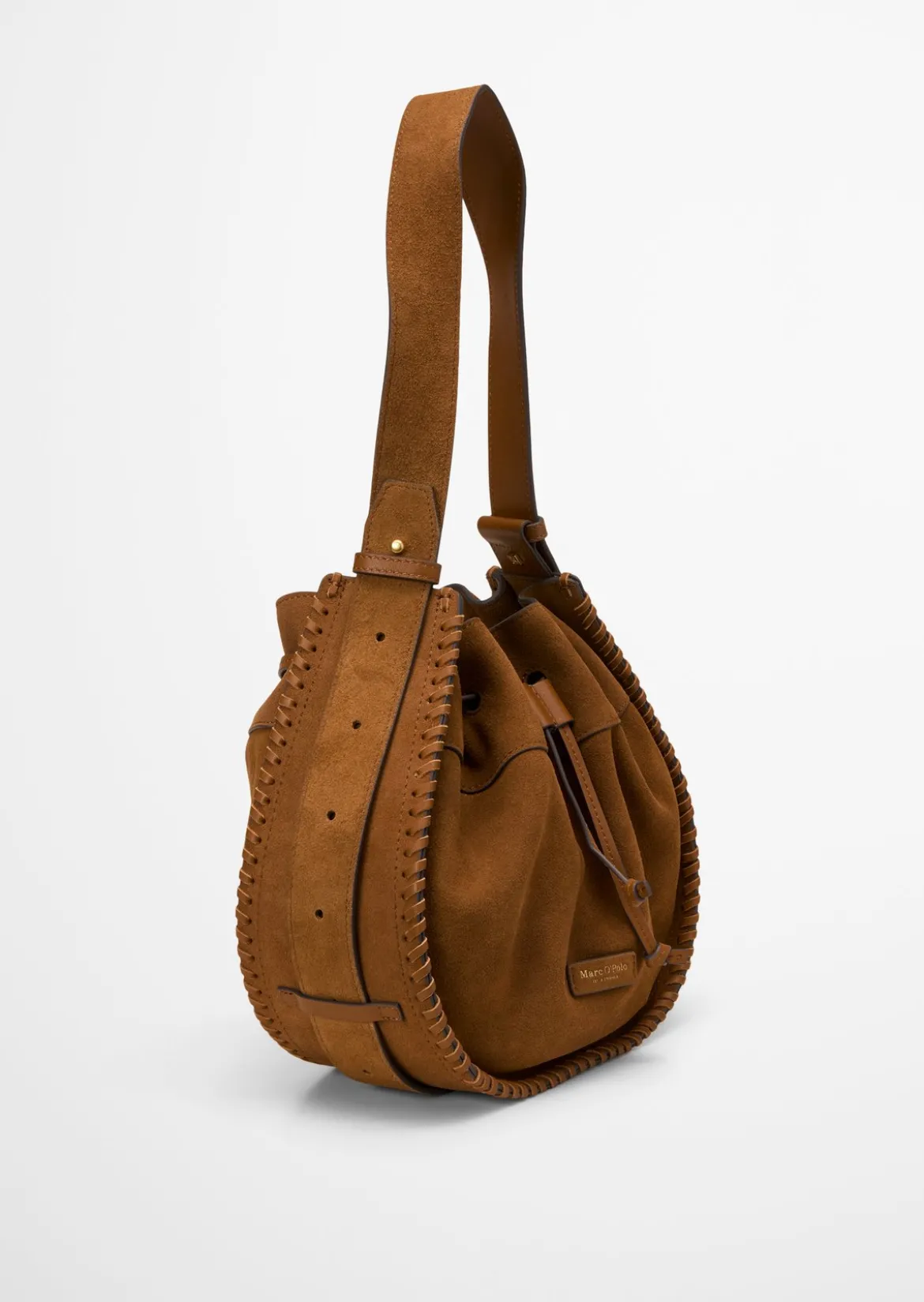 Schultertasche aus weichem Veloursleder