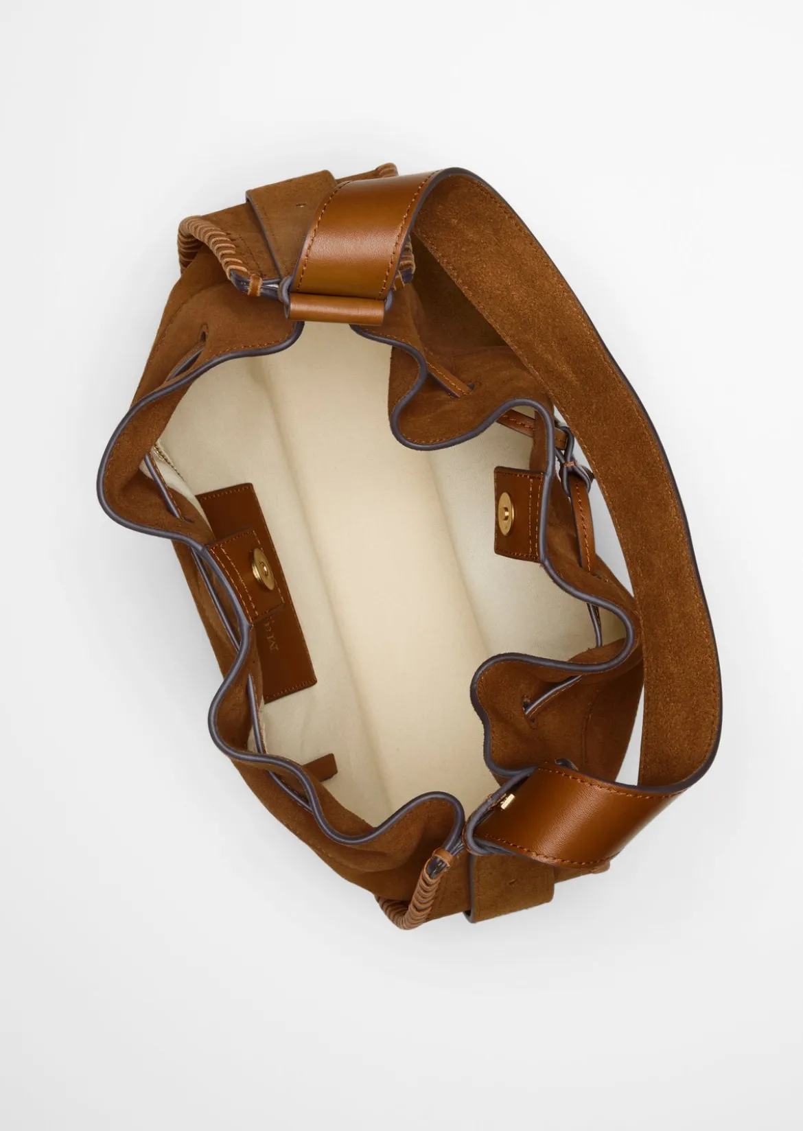Schultertasche aus weichem Veloursleder
