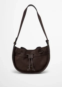 Schultertasche small aus weichem Veloursleder