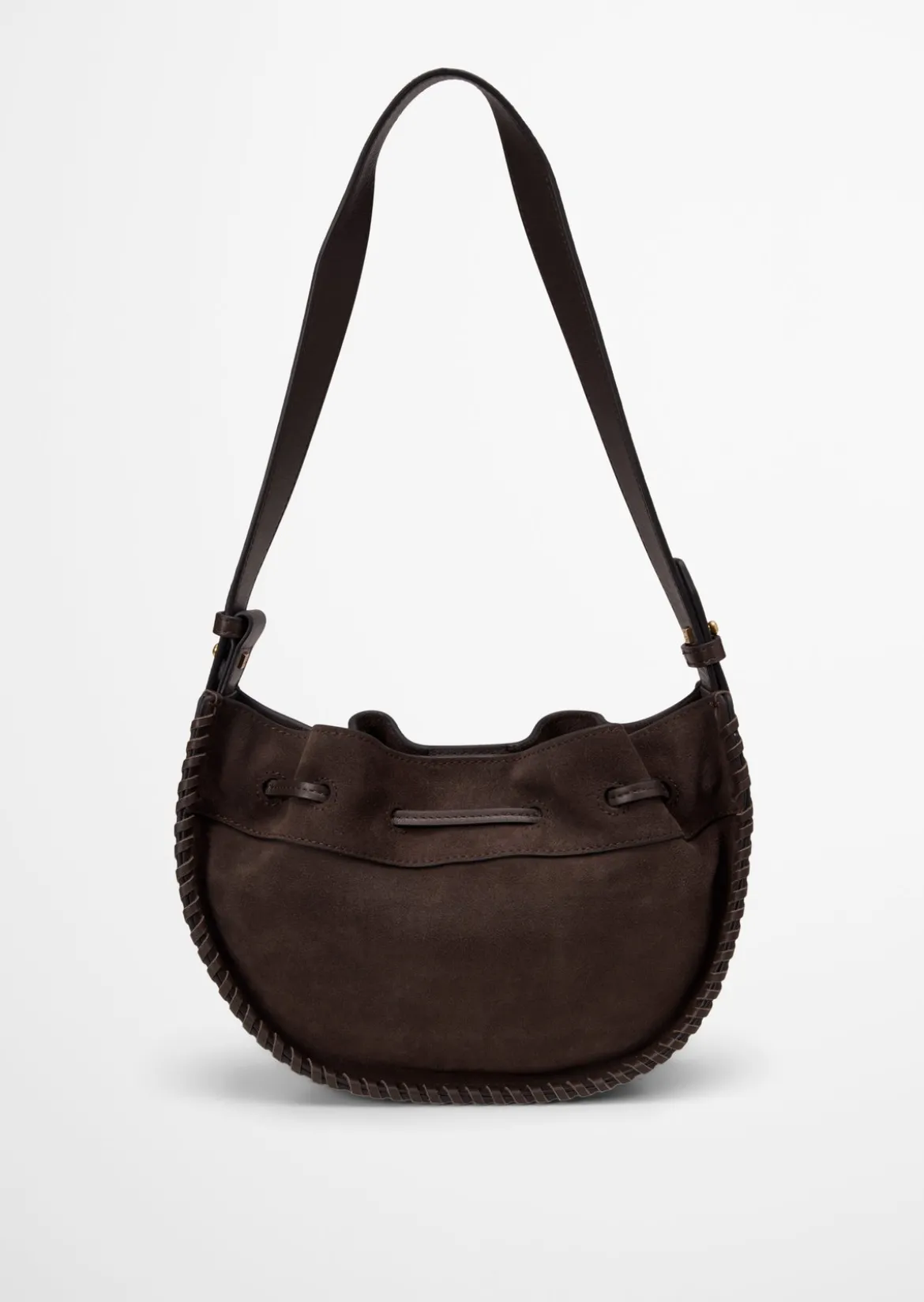 Schultertasche small aus weichem Veloursleder
