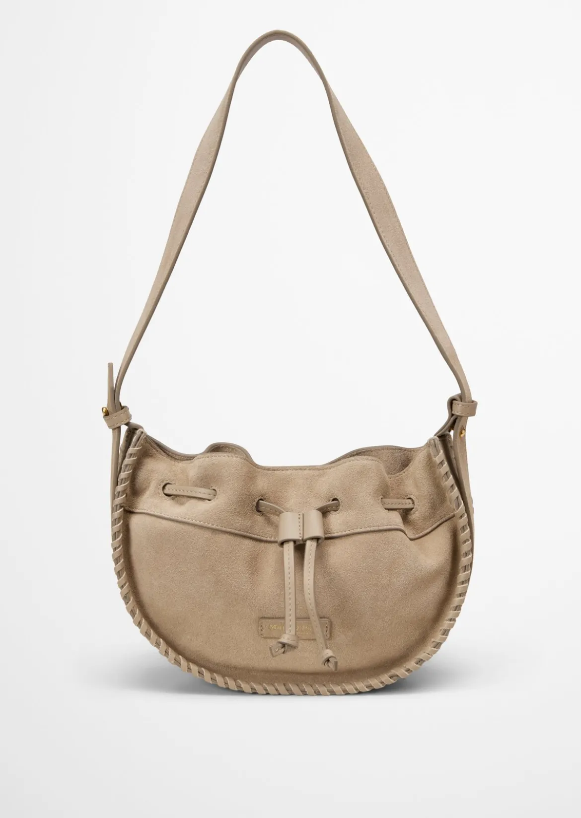 Schultertasche small aus weichem Veloursleder