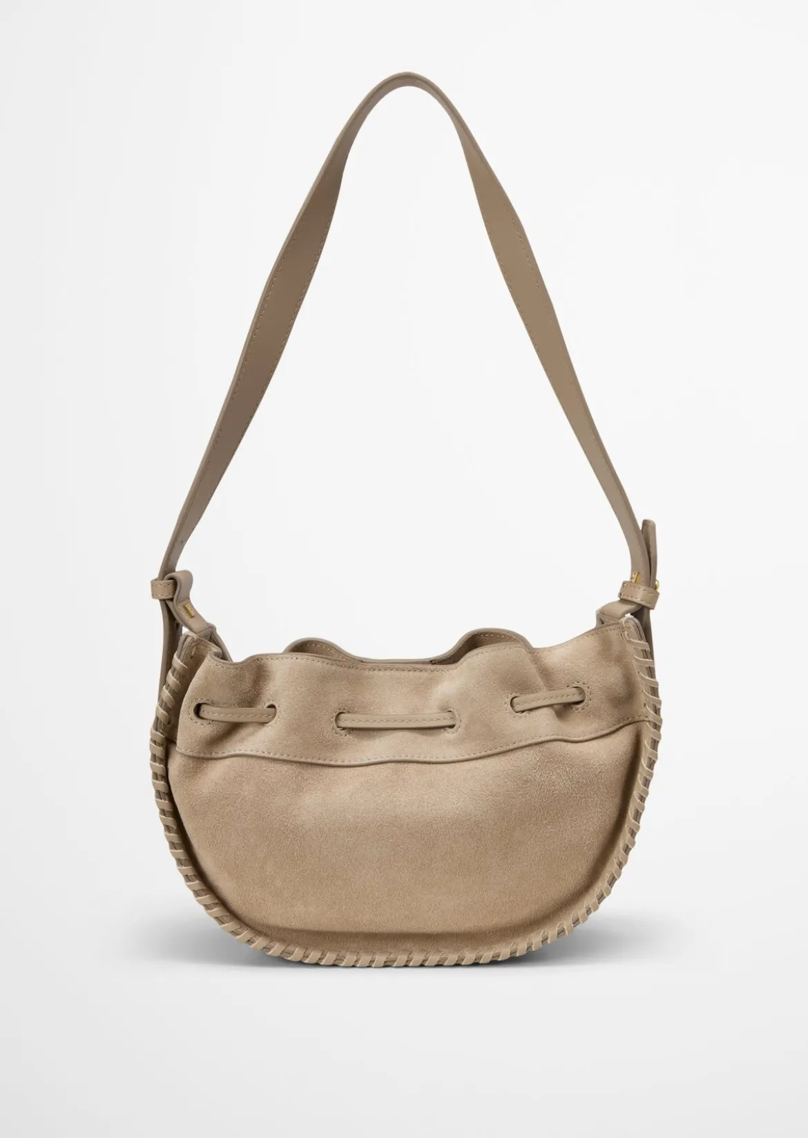 Schultertasche small aus weichem Veloursleder