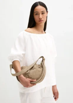 Schultertasche small aus weichem Veloursleder