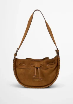 Schultertasche small aus weichem Veloursleder