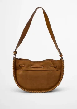Schultertasche small aus weichem Veloursleder