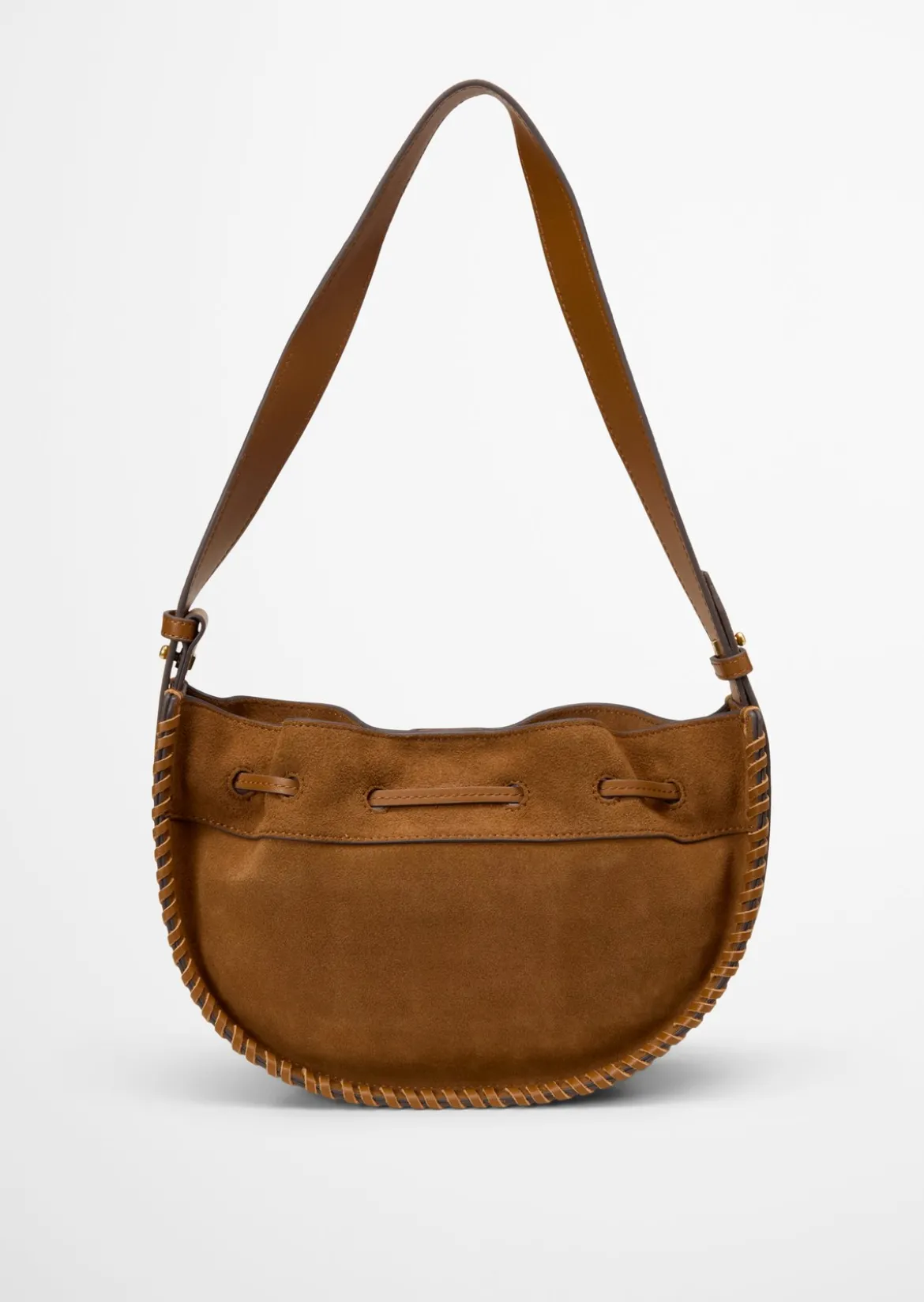 Schultertasche small aus weichem Veloursleder