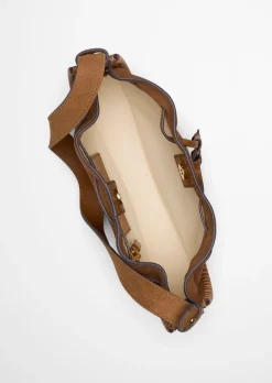 Schultertasche small aus weichem Veloursleder