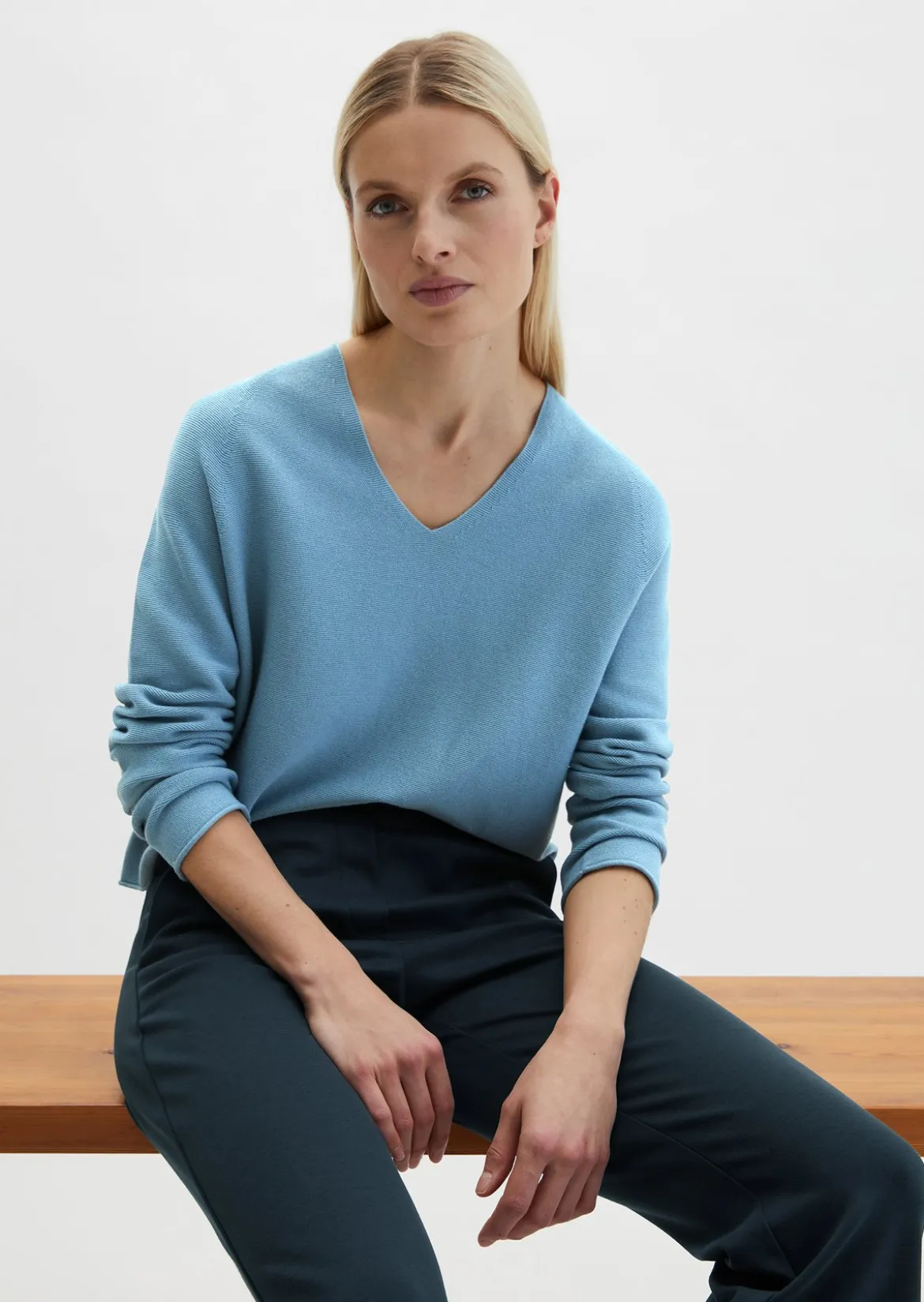 Seamless-Pullover loose aus reiner Bio-Baumwolle