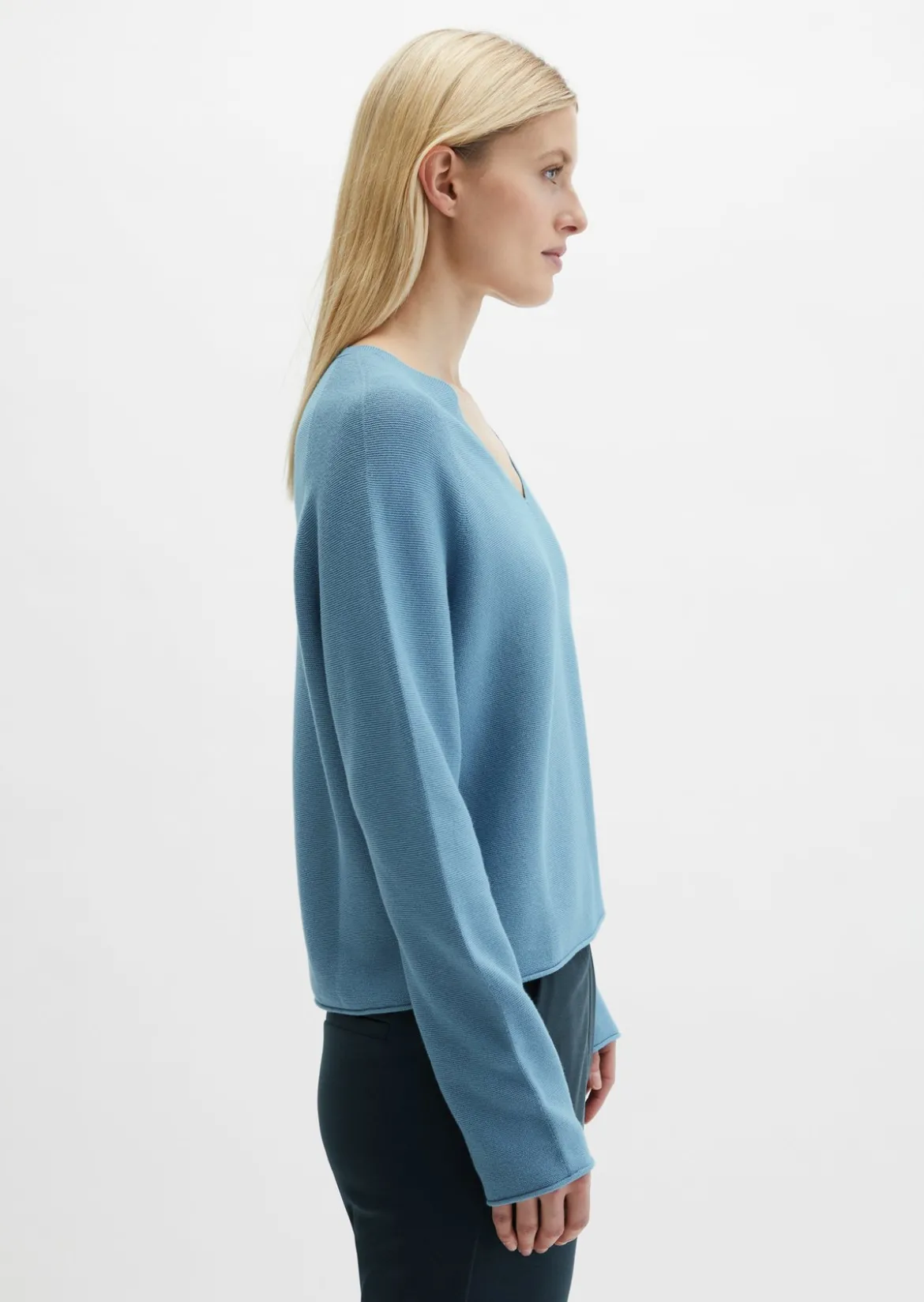Seamless-Pullover loose aus reiner Bio-Baumwolle