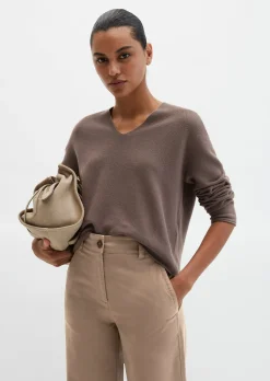 Seamless-Pullover loose aus reiner Bio-Baumwolle