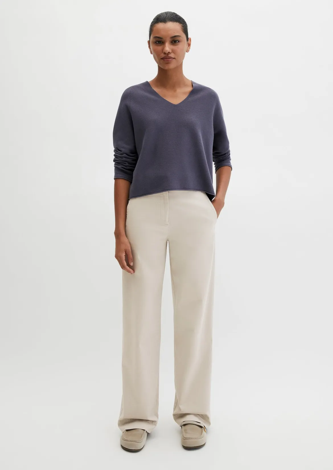 Seamless-Pullover loose aus reiner Bio-Baumwolle