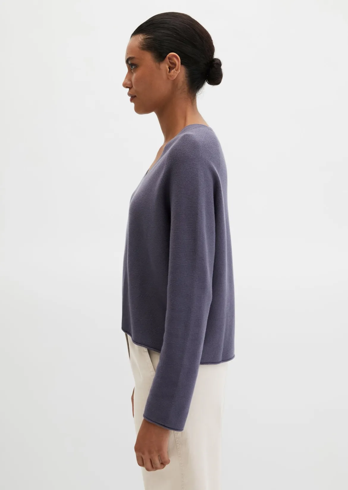 Seamless-Pullover loose aus reiner Bio-Baumwolle