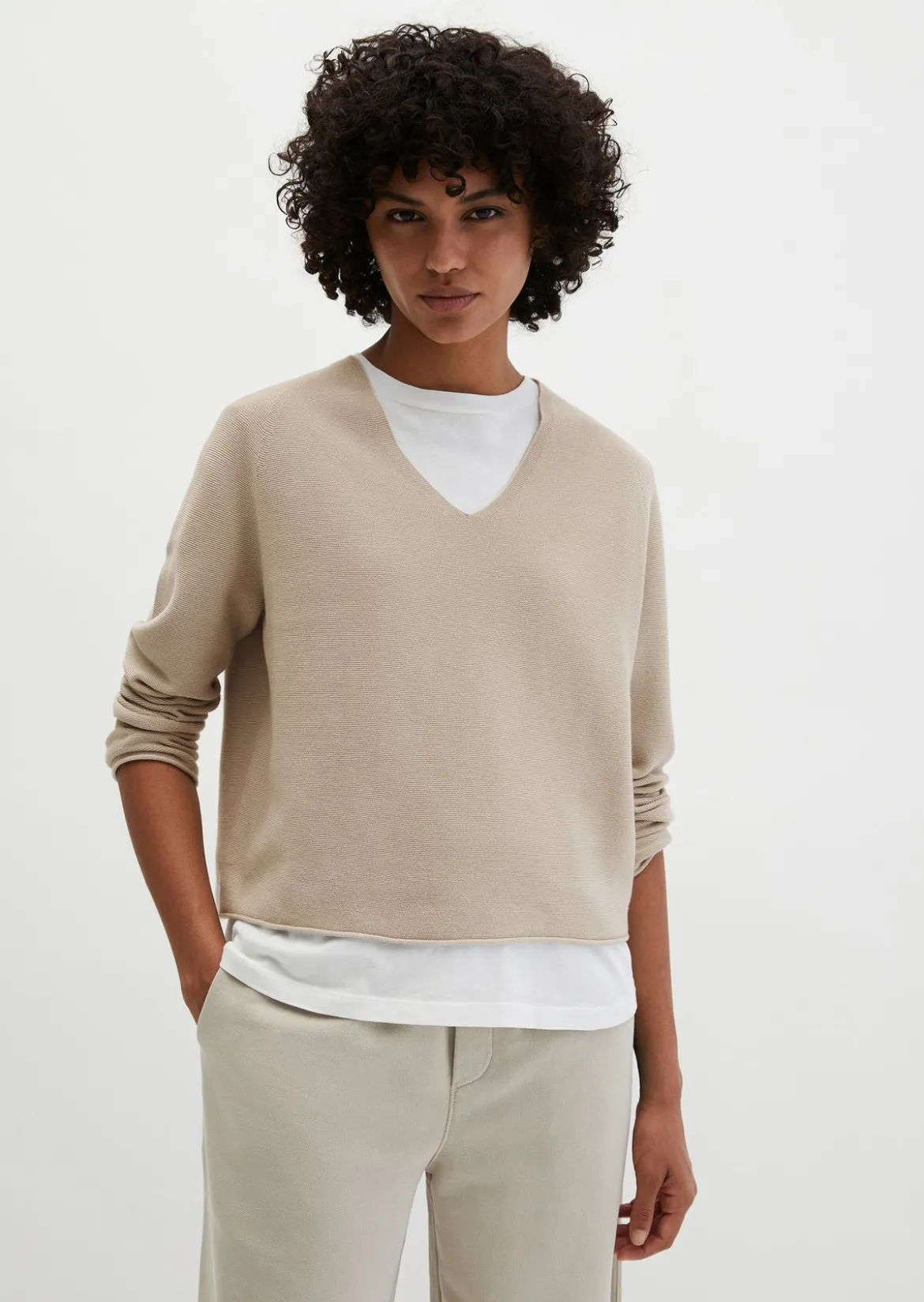 Seamless-Pullover loose aus reiner Bio-Baumwolle