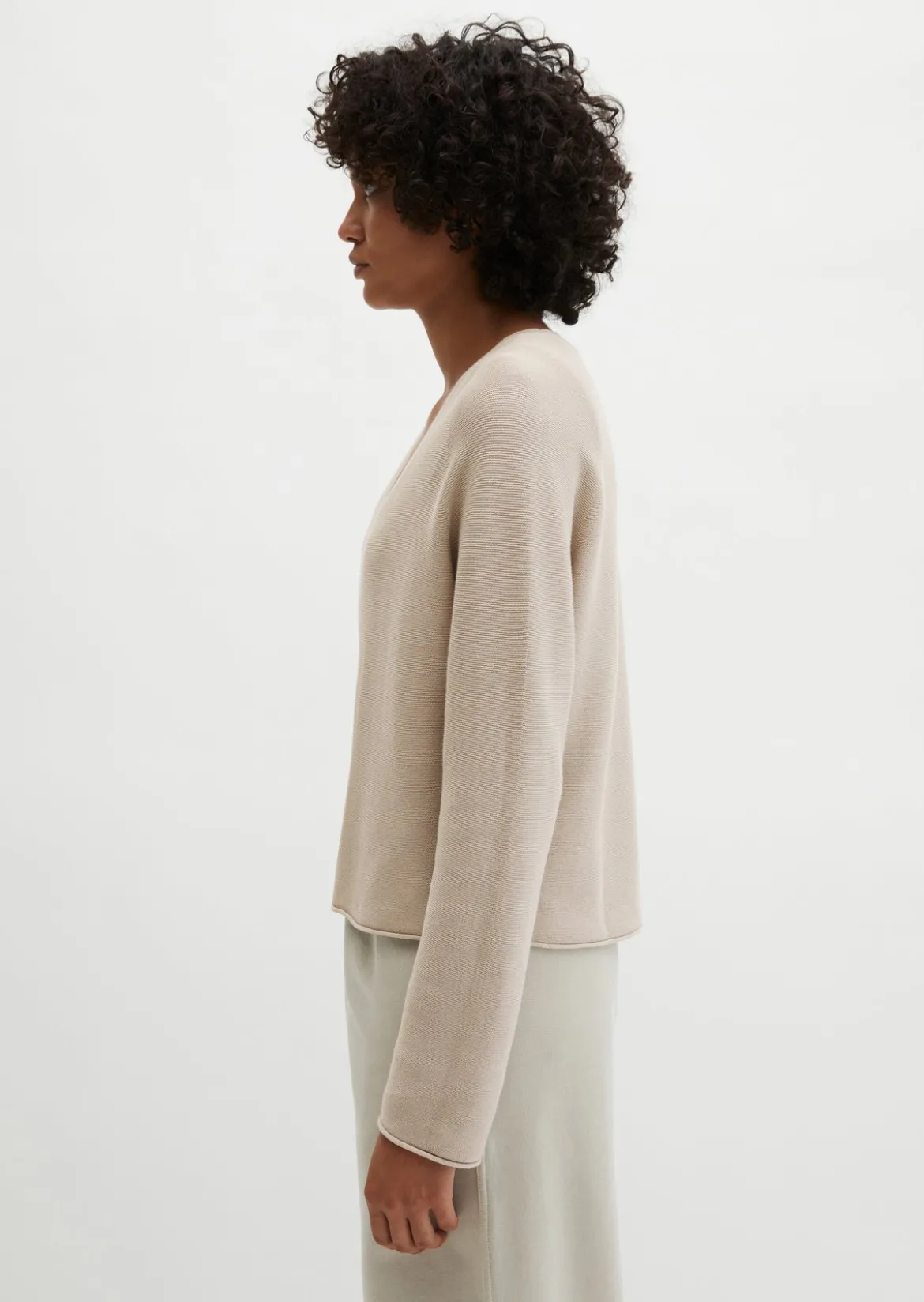 Seamless-Pullover loose aus reiner Bio-Baumwolle
