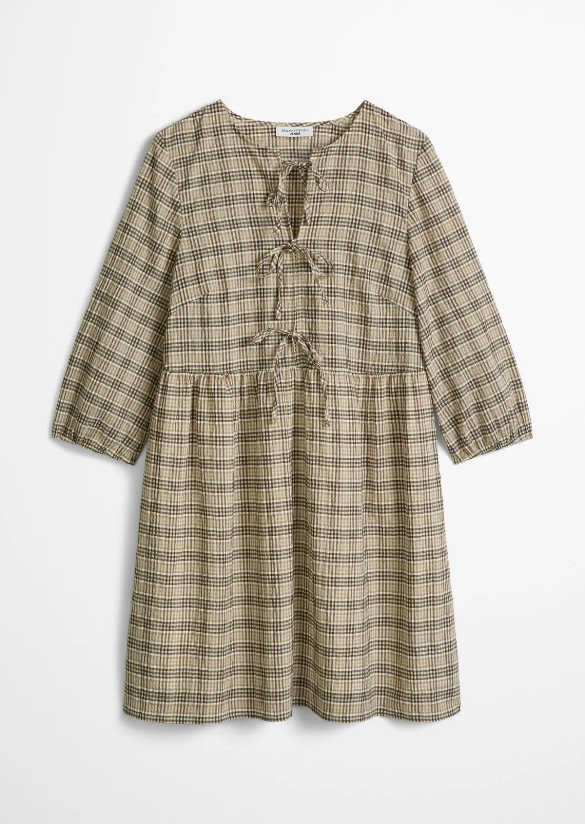 Seersucker-Kleid relaxed aus Baumwolle-Mix