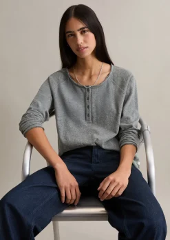 Serafino-Longsleeve relaxed aus weichem Slub Heavy Jersey