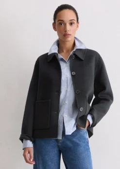 Shirtjacke regular aus edlem Woll-Doubleface