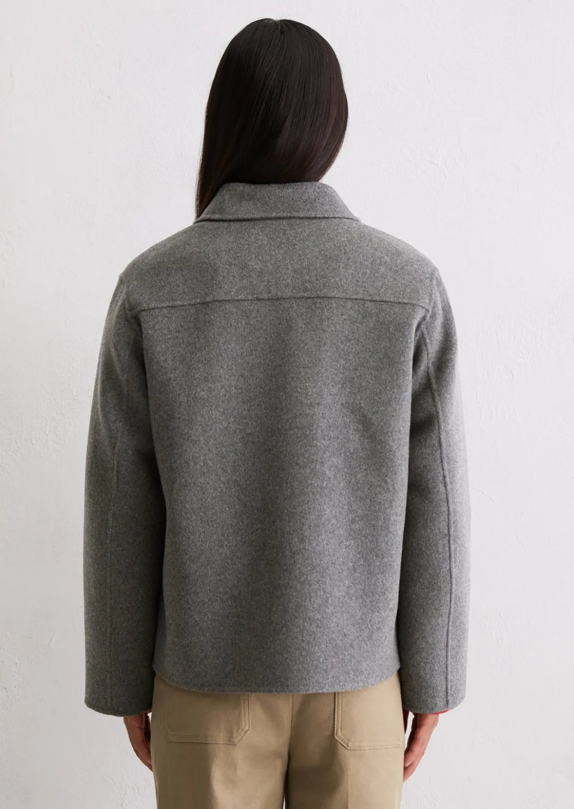 Shirtjacke regular aus edlem Woll-Doubleface