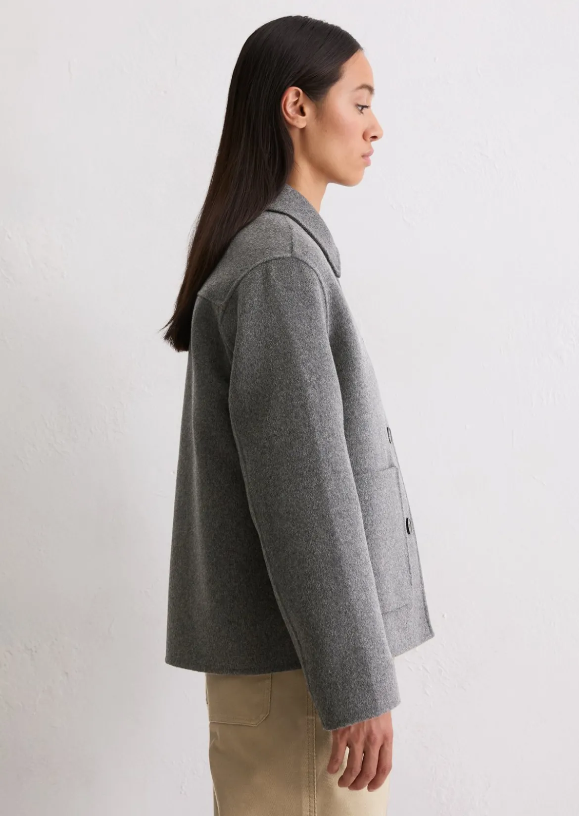 Shirtjacke regular aus edlem Woll-Doubleface