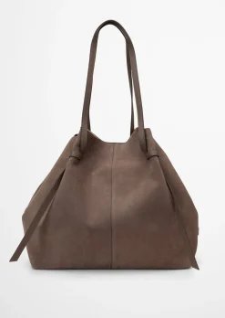 Shopper aus geschmeidigem Velours-Rindleder